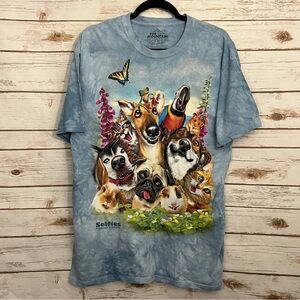 The Mountain Selfies Animal Graphic Tie Dye Short Sleeve Tee T-shirt